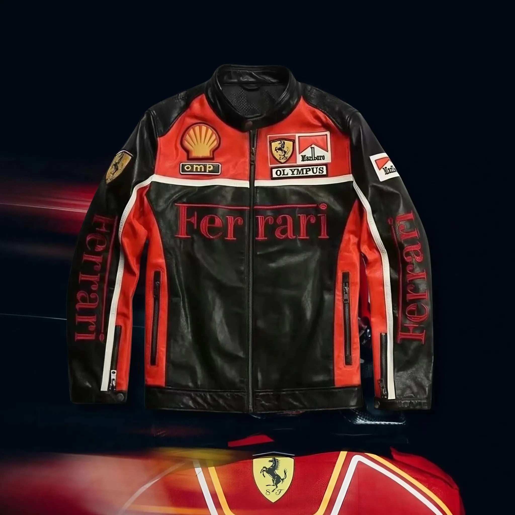 Jaqueta Ferrari F1 Couro Black